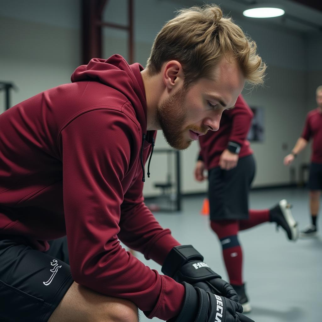 Erling Haaland practicing shooting drills