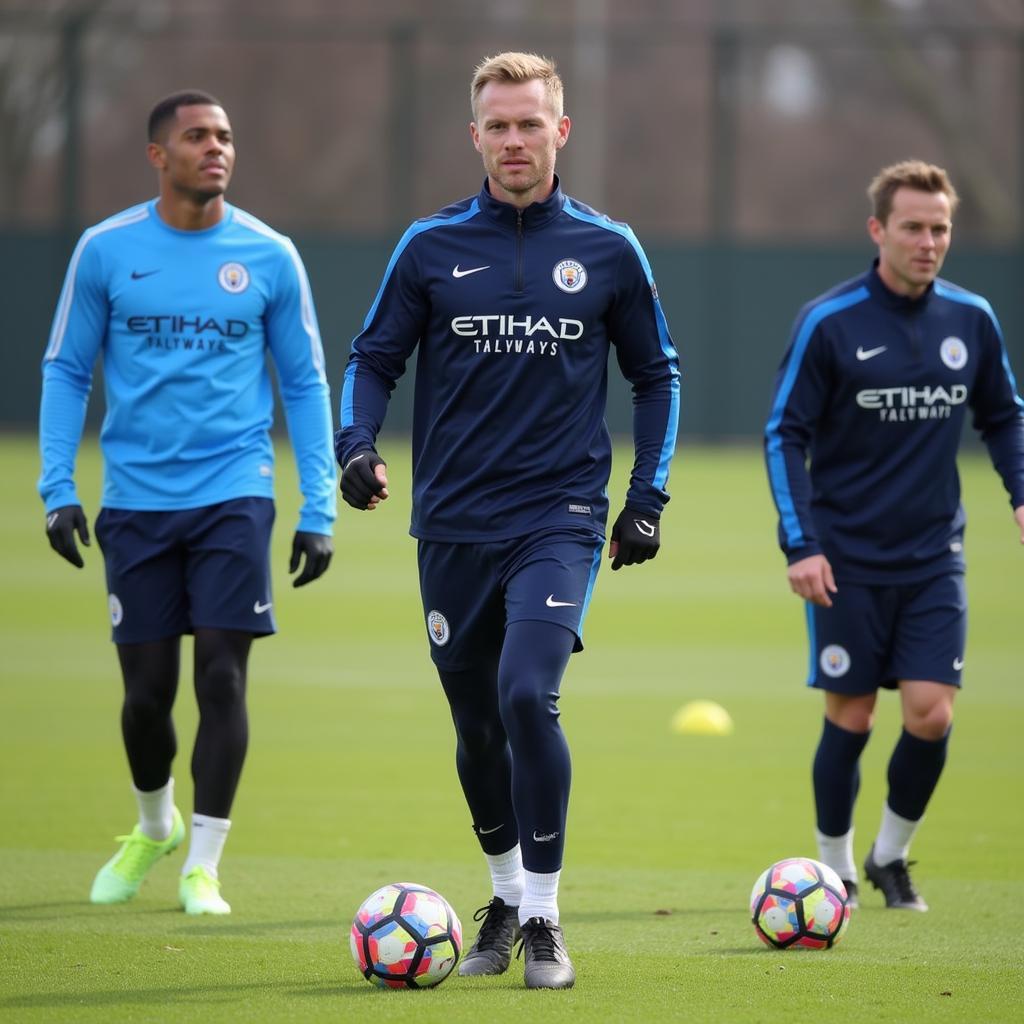 Erling Haaland participates in rigorous training drills with Manchester City