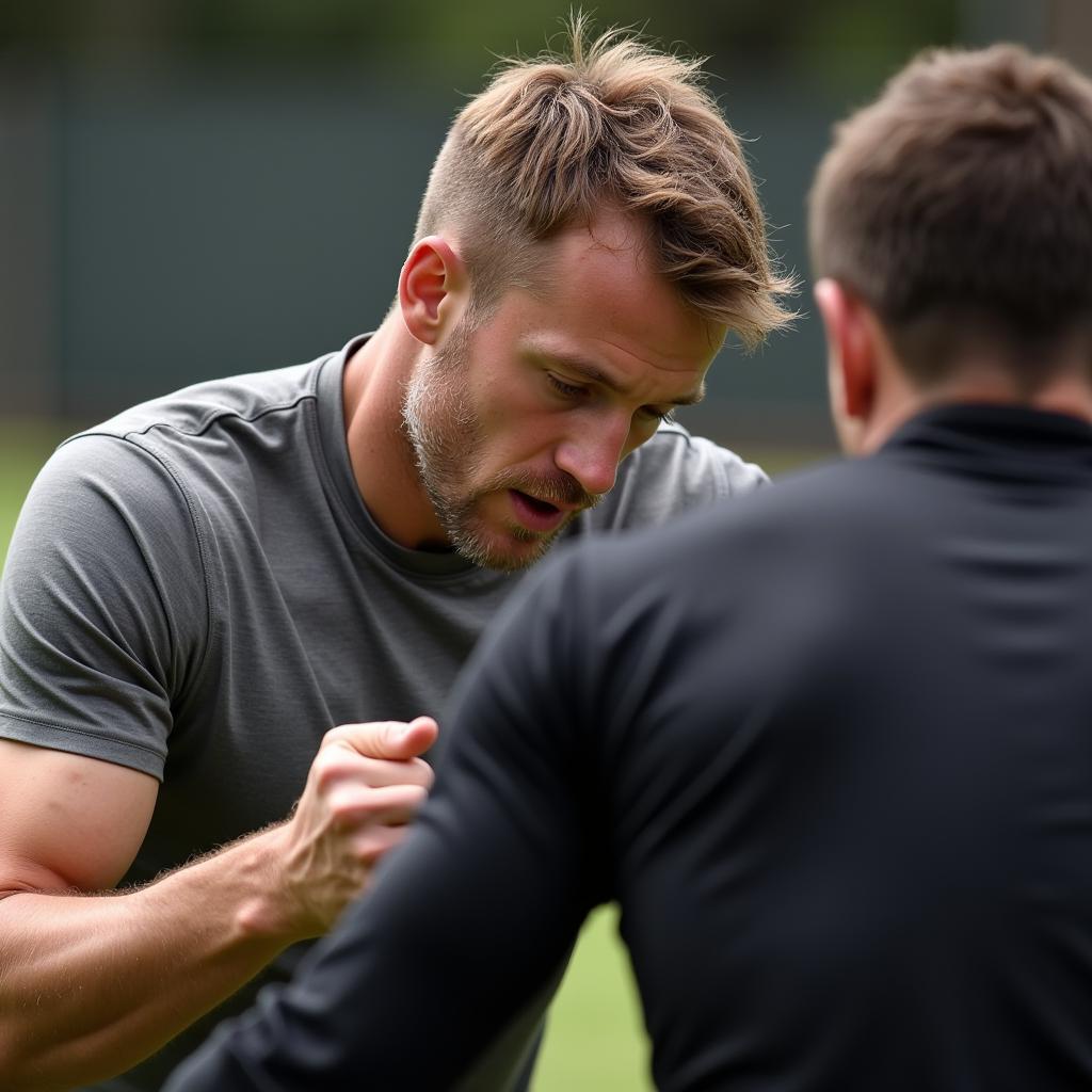 Erling Haaland training diligently on the practice field