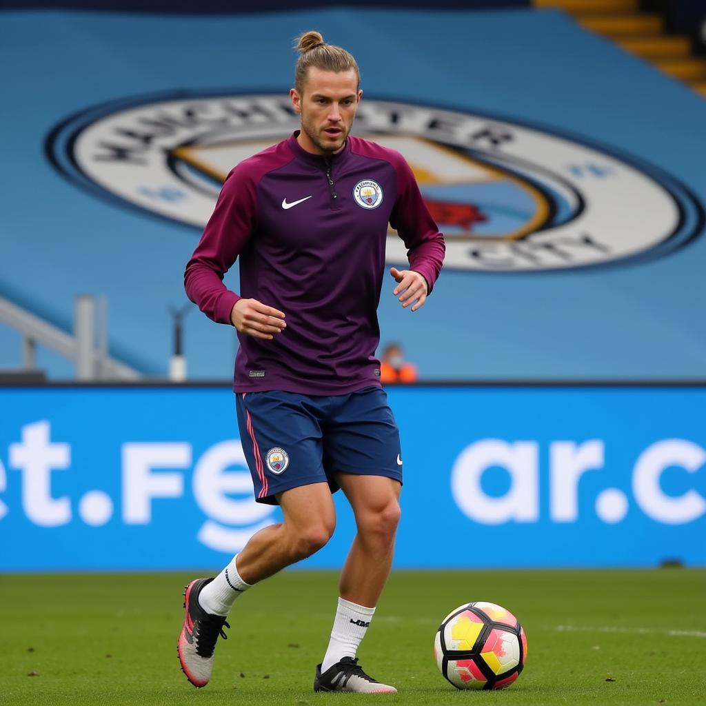 Haaland training at the City Football Academy