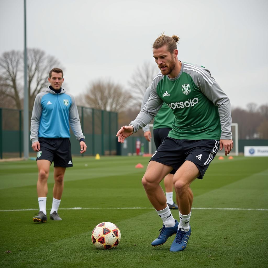 Erling Haaland training intensely