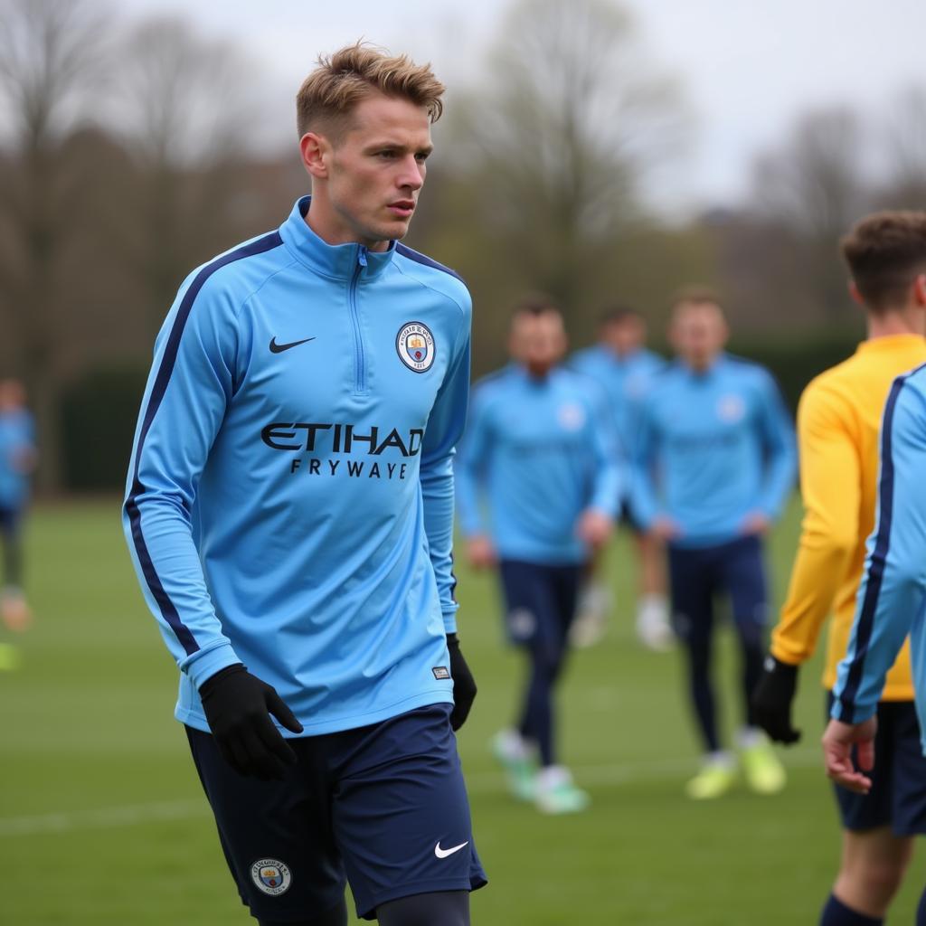 Erling Haaland training with Manchester City