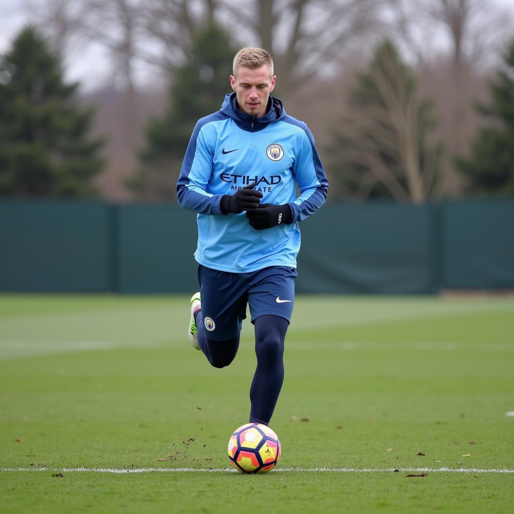 Haaland training with Manchester City