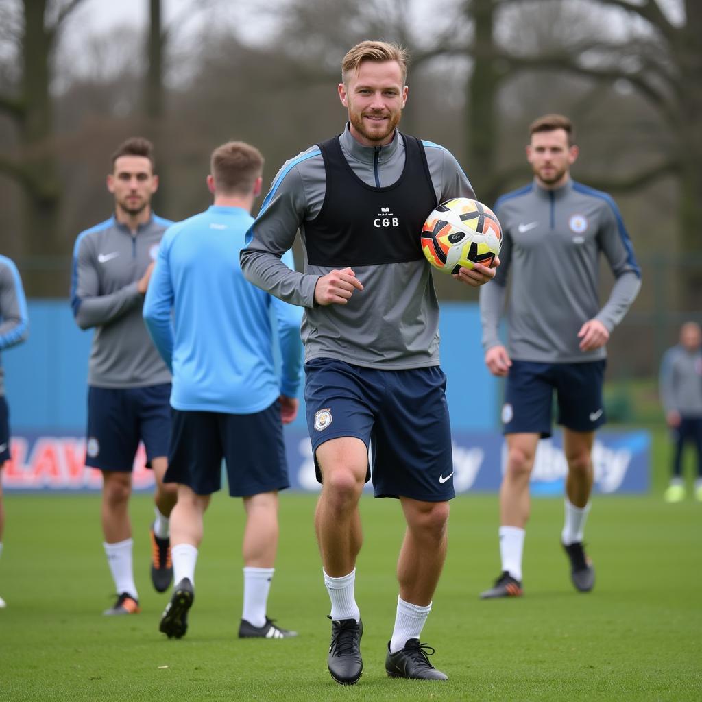 Haaland training with Man City