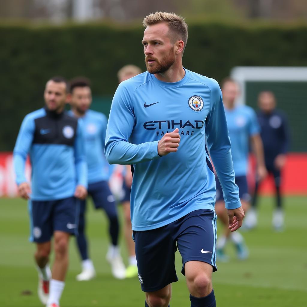 Erling Haaland training with Manchester City