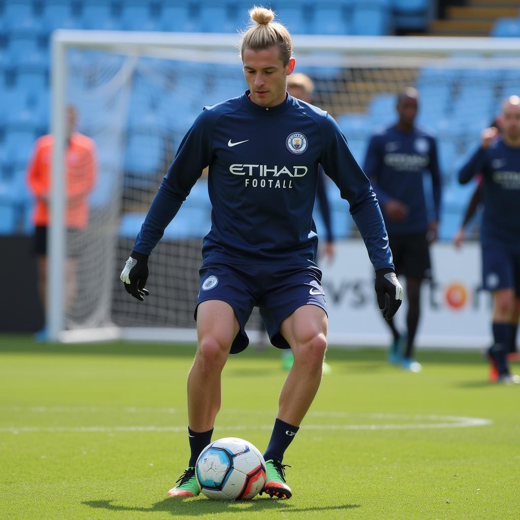 Haaland training at the City Football Academy