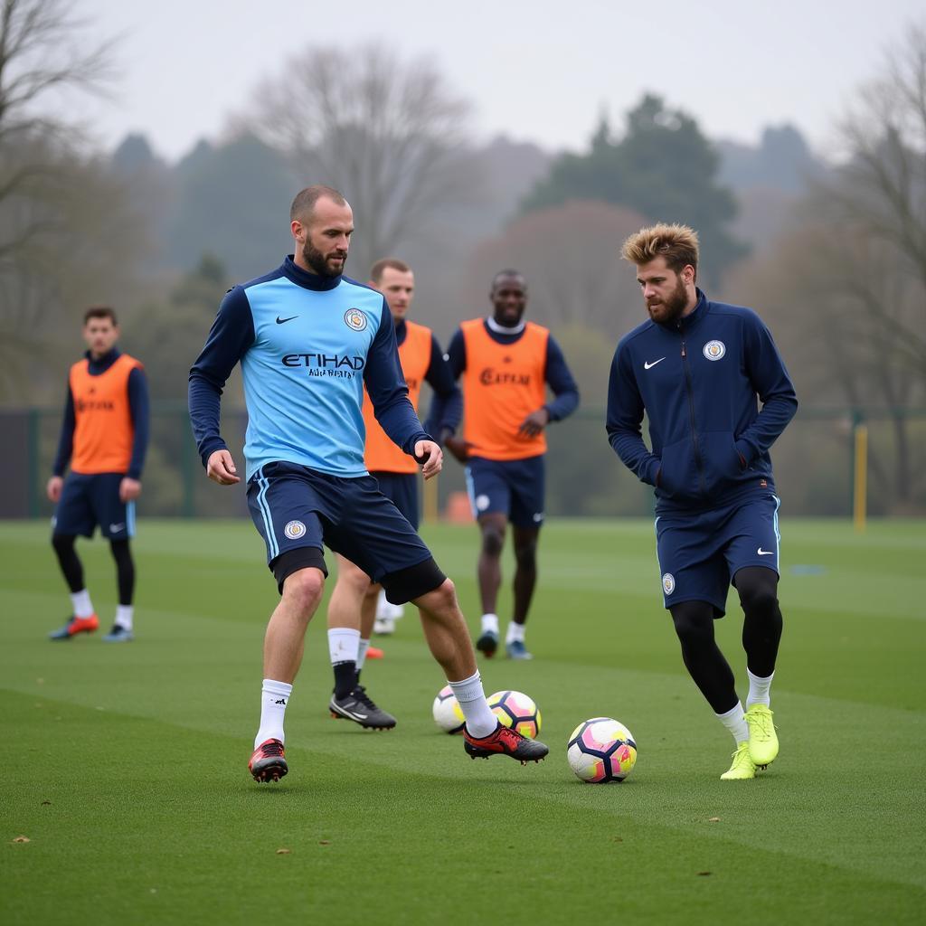 Haaland training with Man City