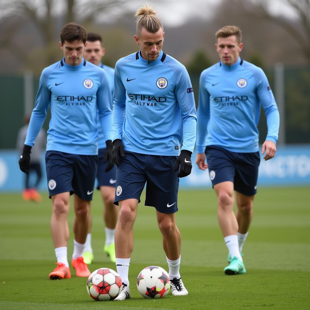 Erling Haaland training with Manchester City