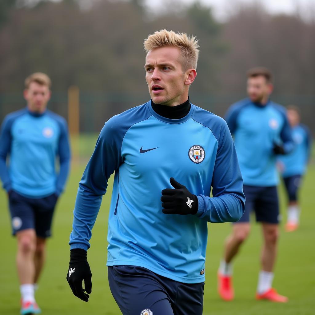 Haaland training with Manchester City