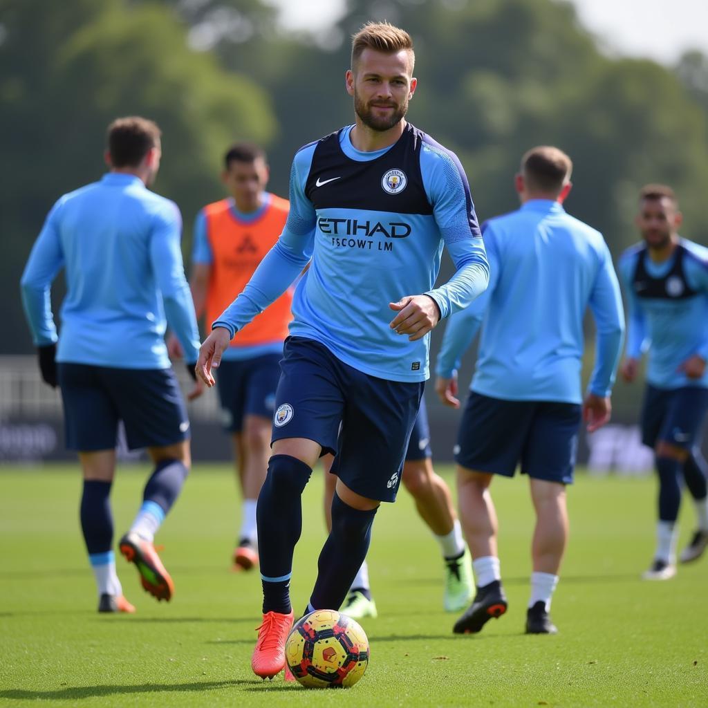 Haaland Training with Manchester City