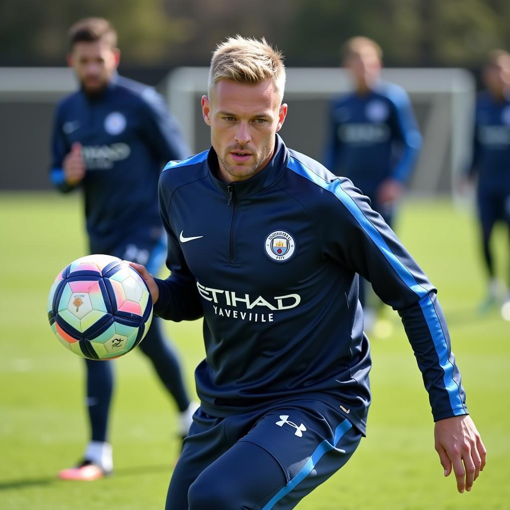 Haaland training with Manchester City