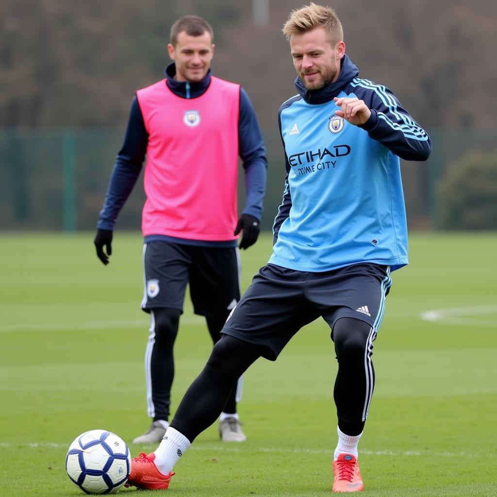 Haaland training with Manchester City