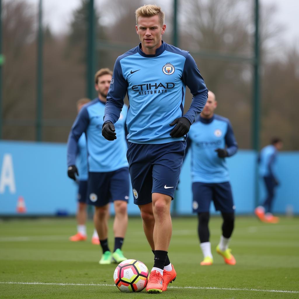 Erling Haaland training with Manchester City