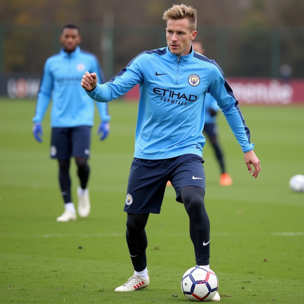 Haaland training with Manchester City