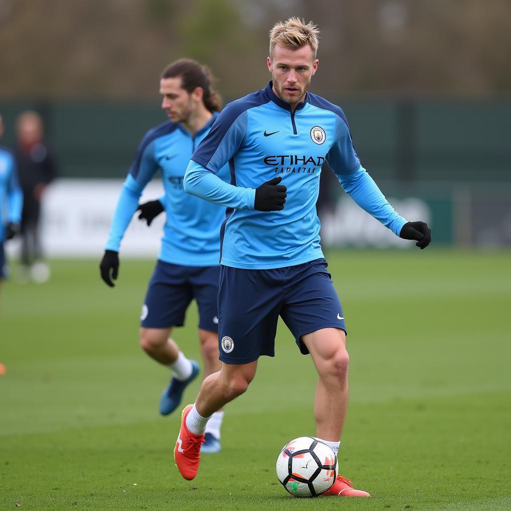 Haaland training with Manchester City