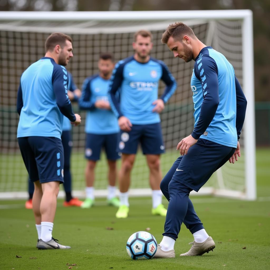 Haaland training with Manchester City