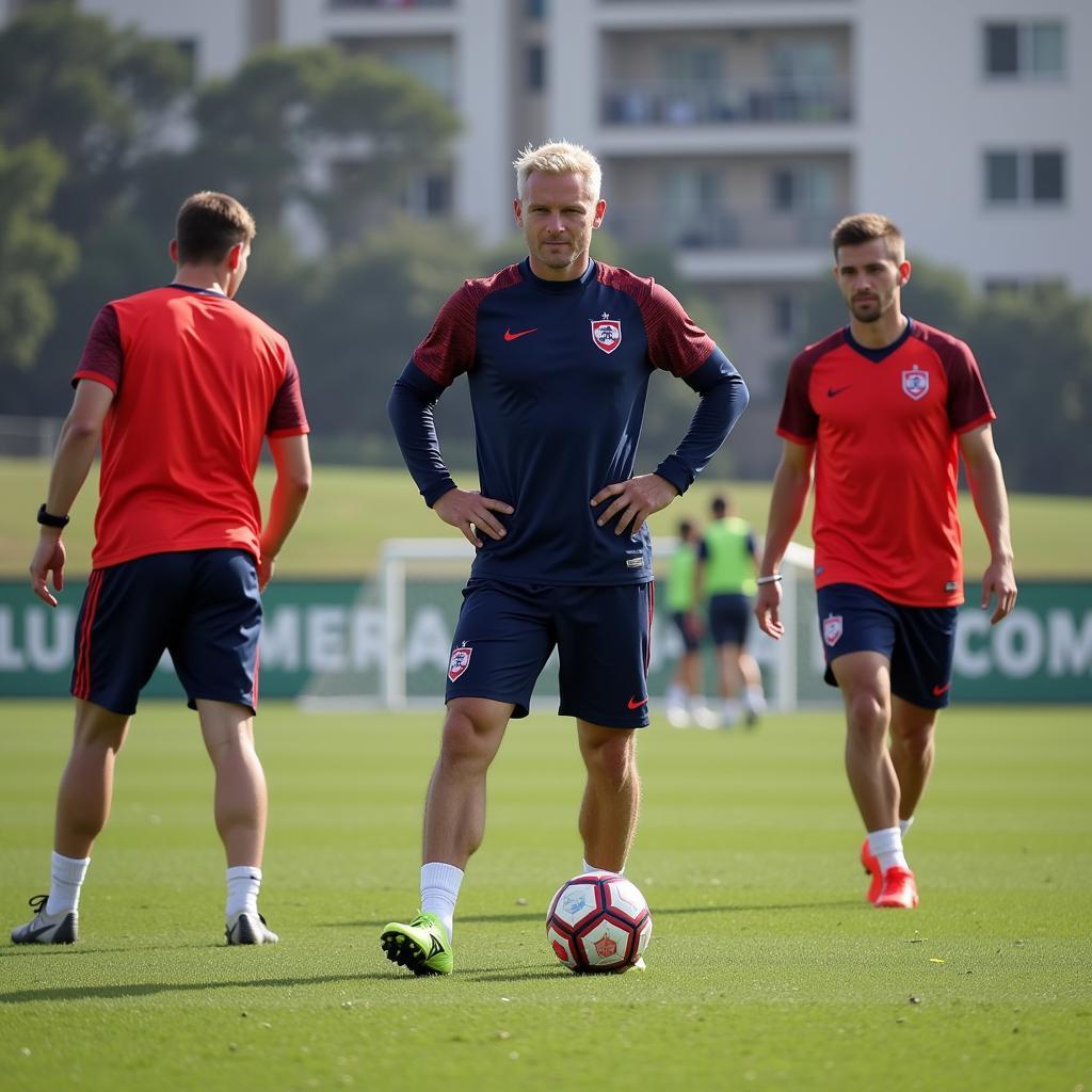 Erling Haaland training with the Norway national team