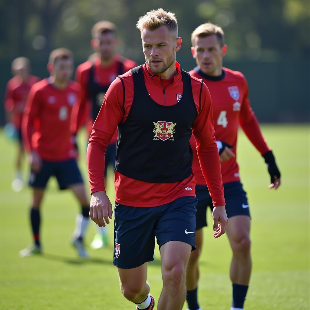 Haaland trains with the Norway national team