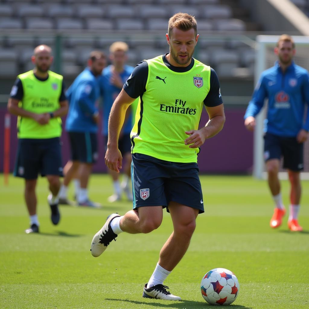 Haaland Training on the Pitch