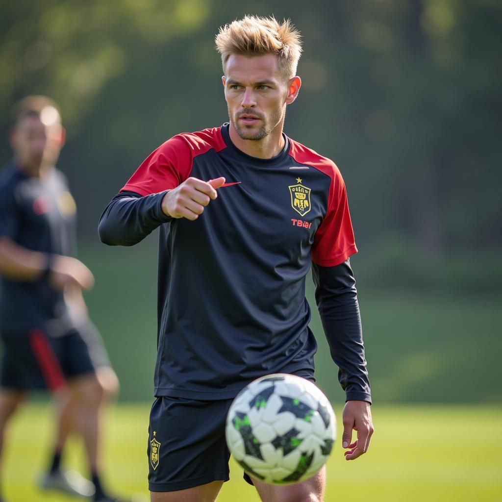 Erling Haaland during an intense training session