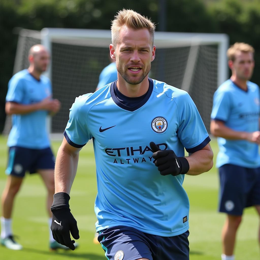 Erling Haaland participating in a training session