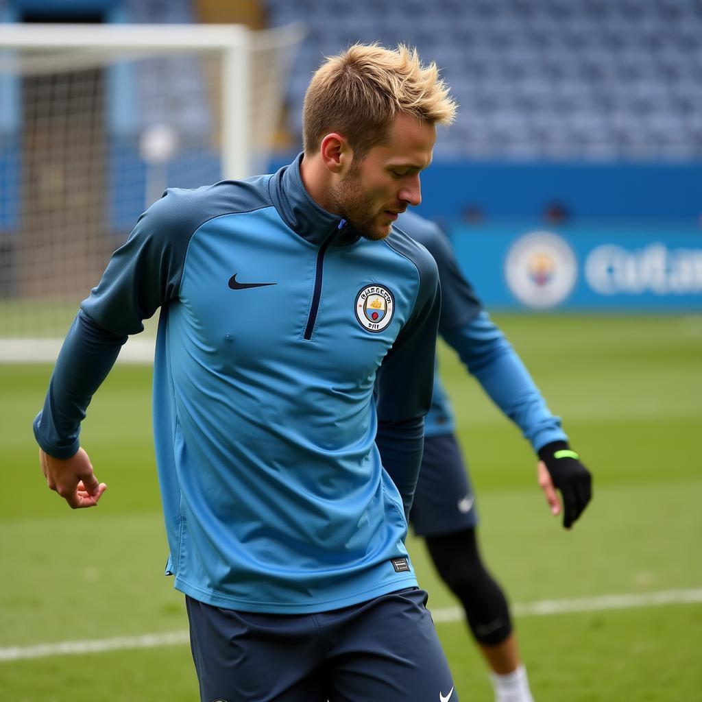 Erling Haaland during a training session