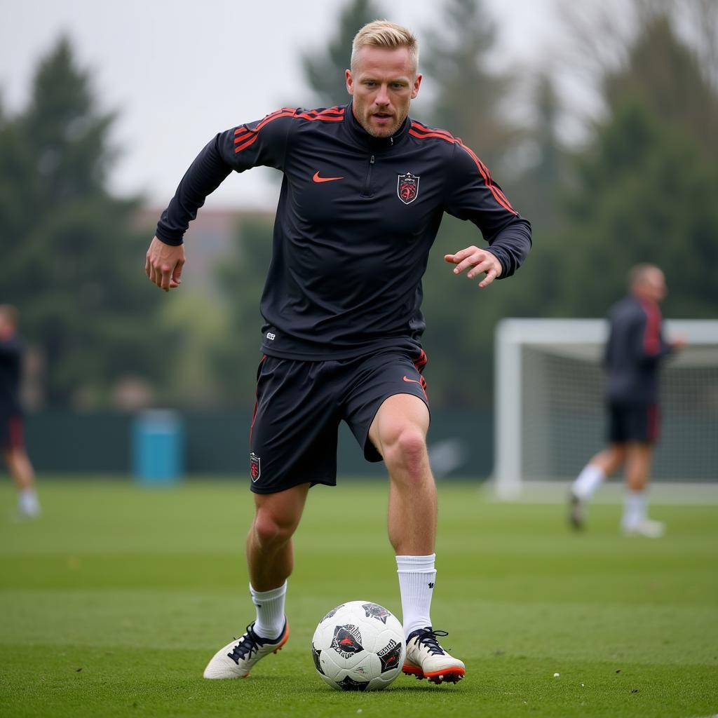 Erling Haaland during a training session