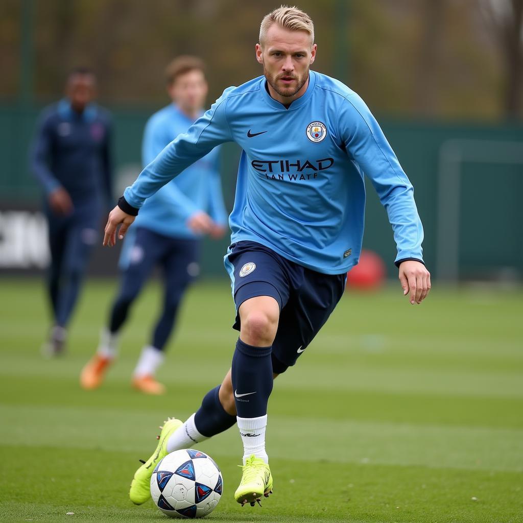 Erling Haaland in a training session