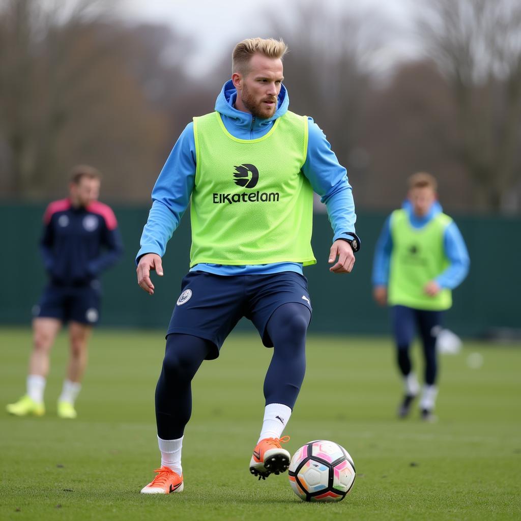 Erling Haaland in a training session