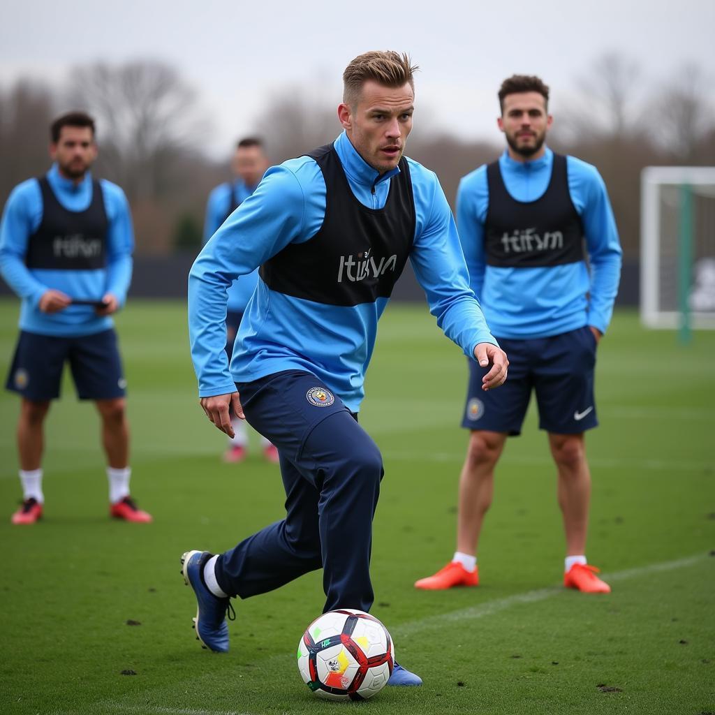 Haaland Training with Manchester City