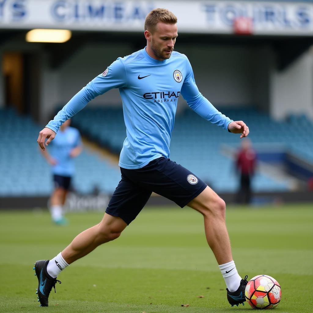 Erling Haaland in a training session