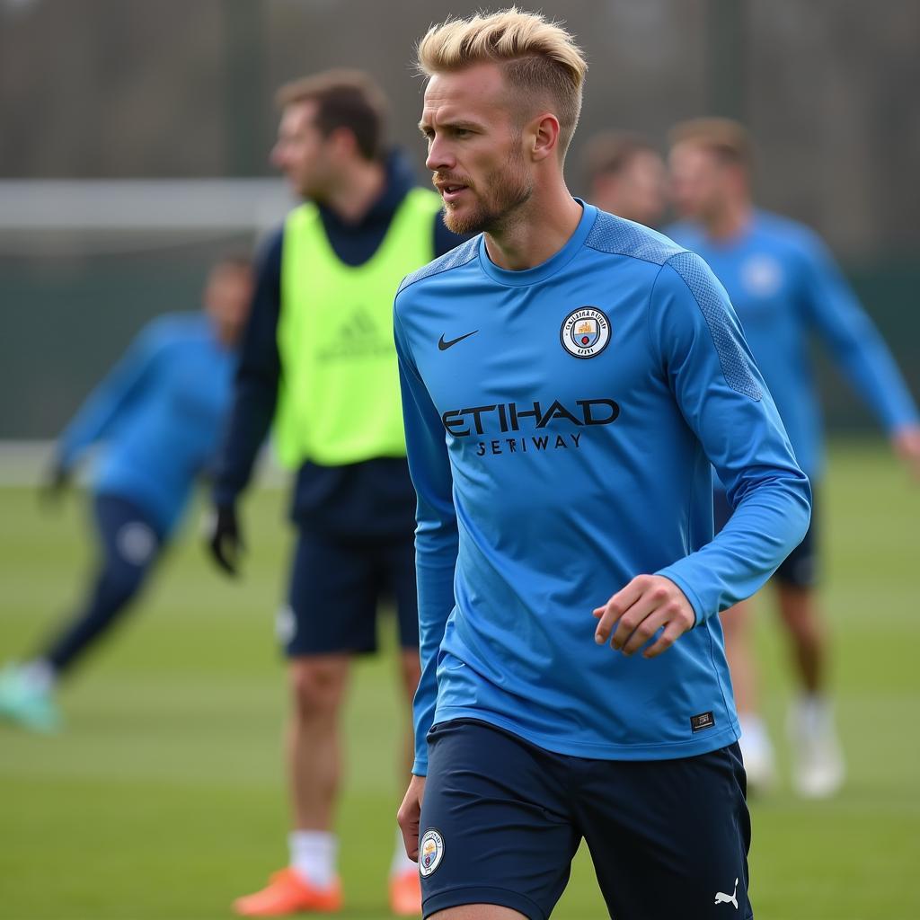 Erling Haaland training with Manchester City