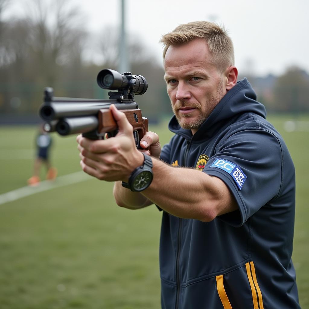 Erling Haaland perfecting his shooting technique in training