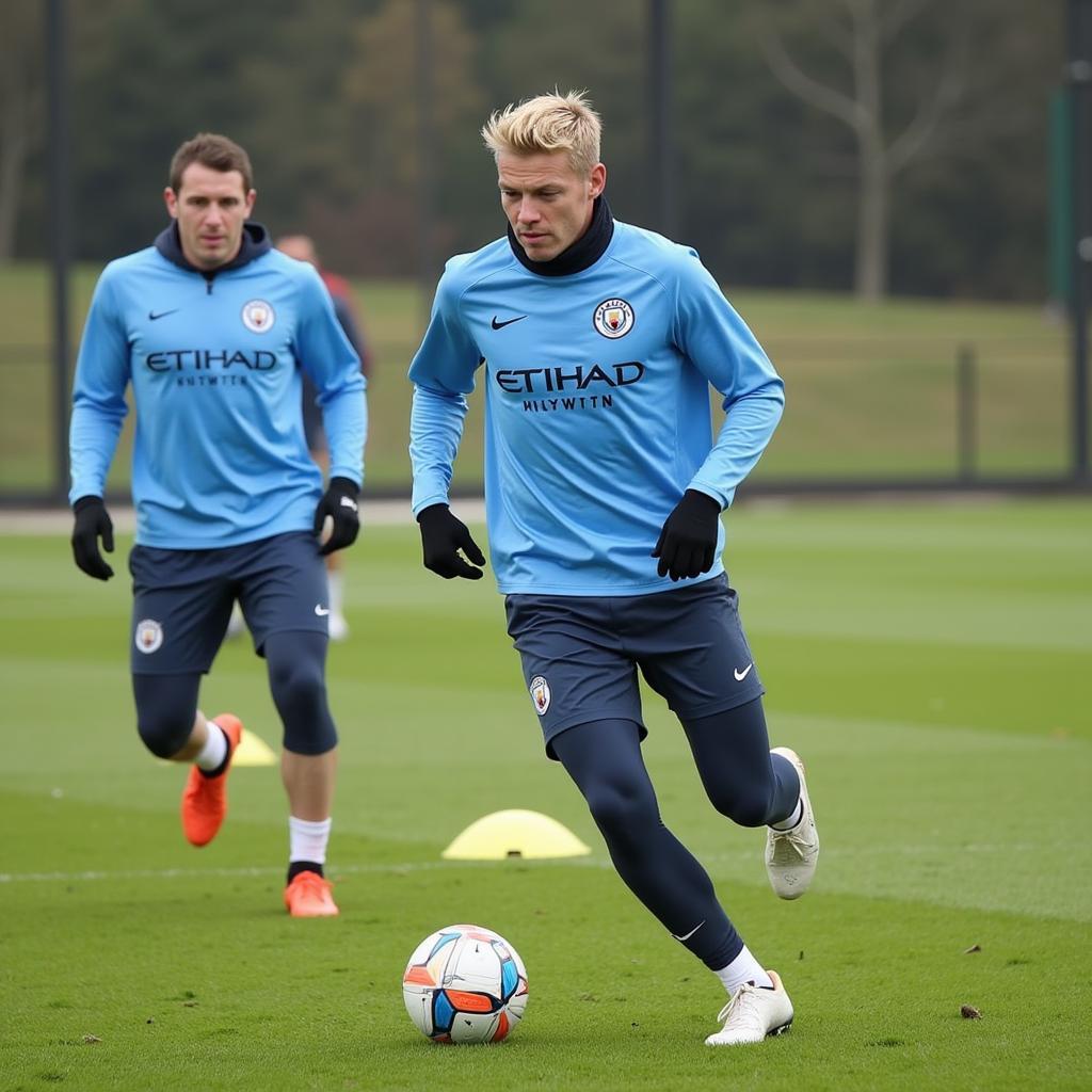 Haaland training ahead of the Nottingham Forest match