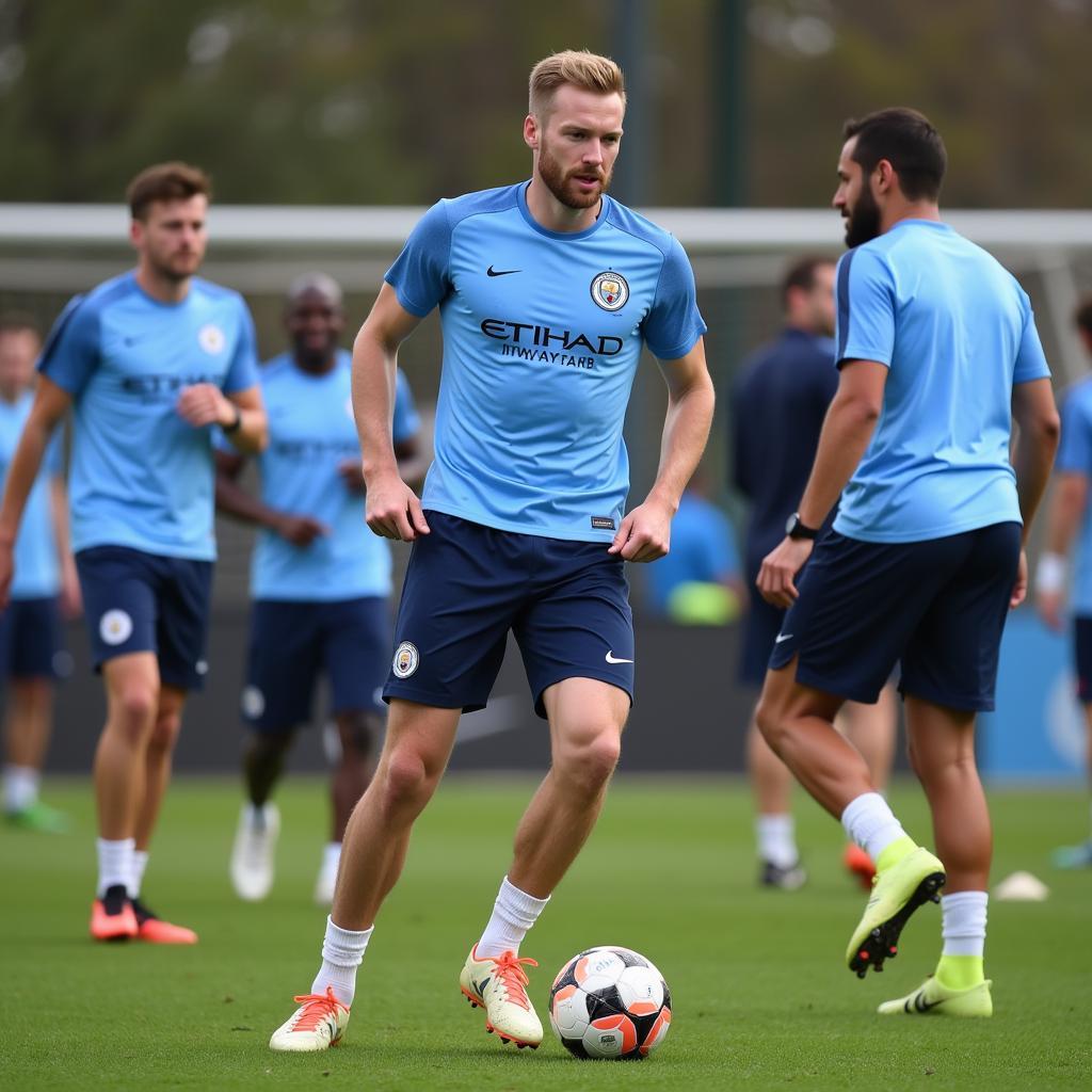 Haaland training with Manchester City