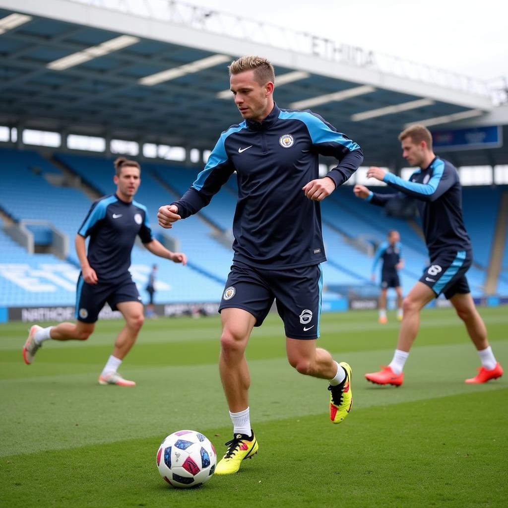 Haaland in training before the Newcastle game