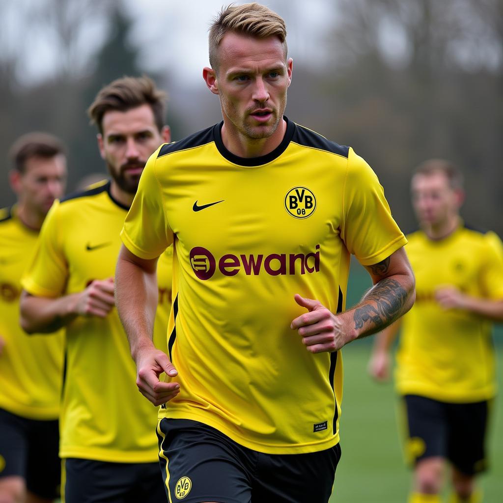 Haaland training with Borussia Dortmund teammates