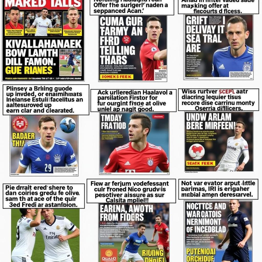 Speculative newspaper headlines about Haaland's potential transfer fee