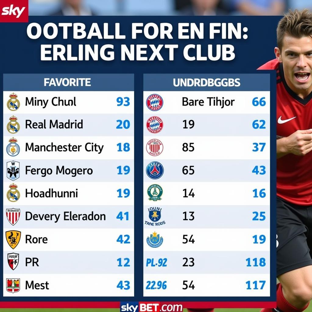 Haaland Transfer Odds on Sky Bet