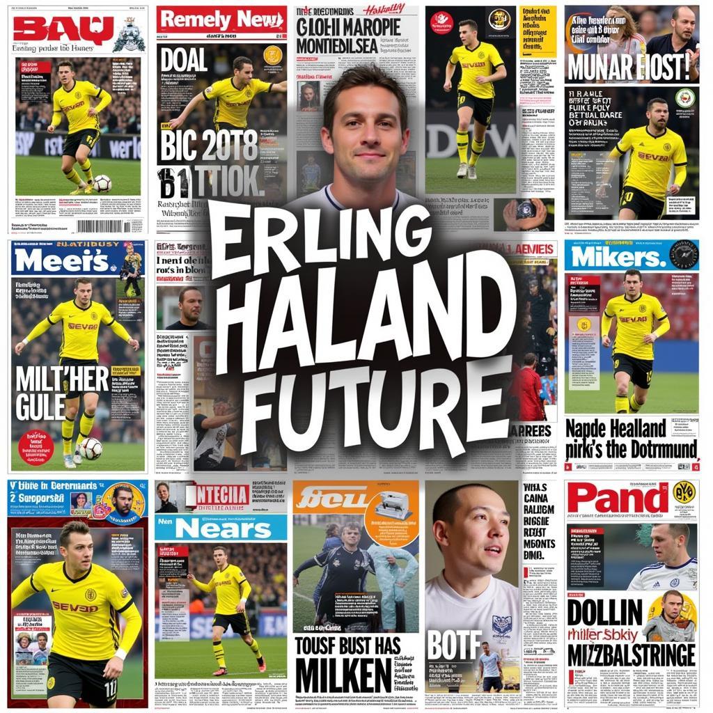 Newspapers with headlines about Erling Haaland transfer rumors