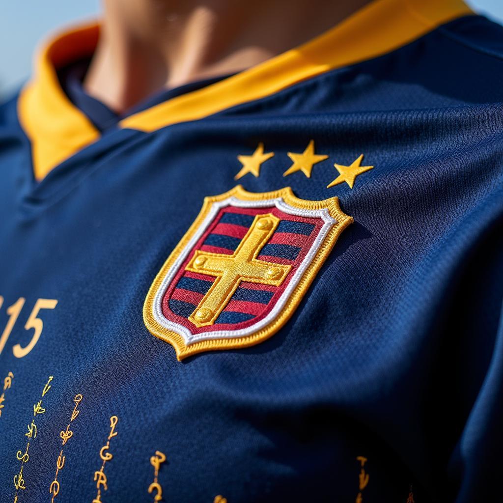 Close-up detail of the Haaland Trikot 152, highlighting the design and craftsmanship.