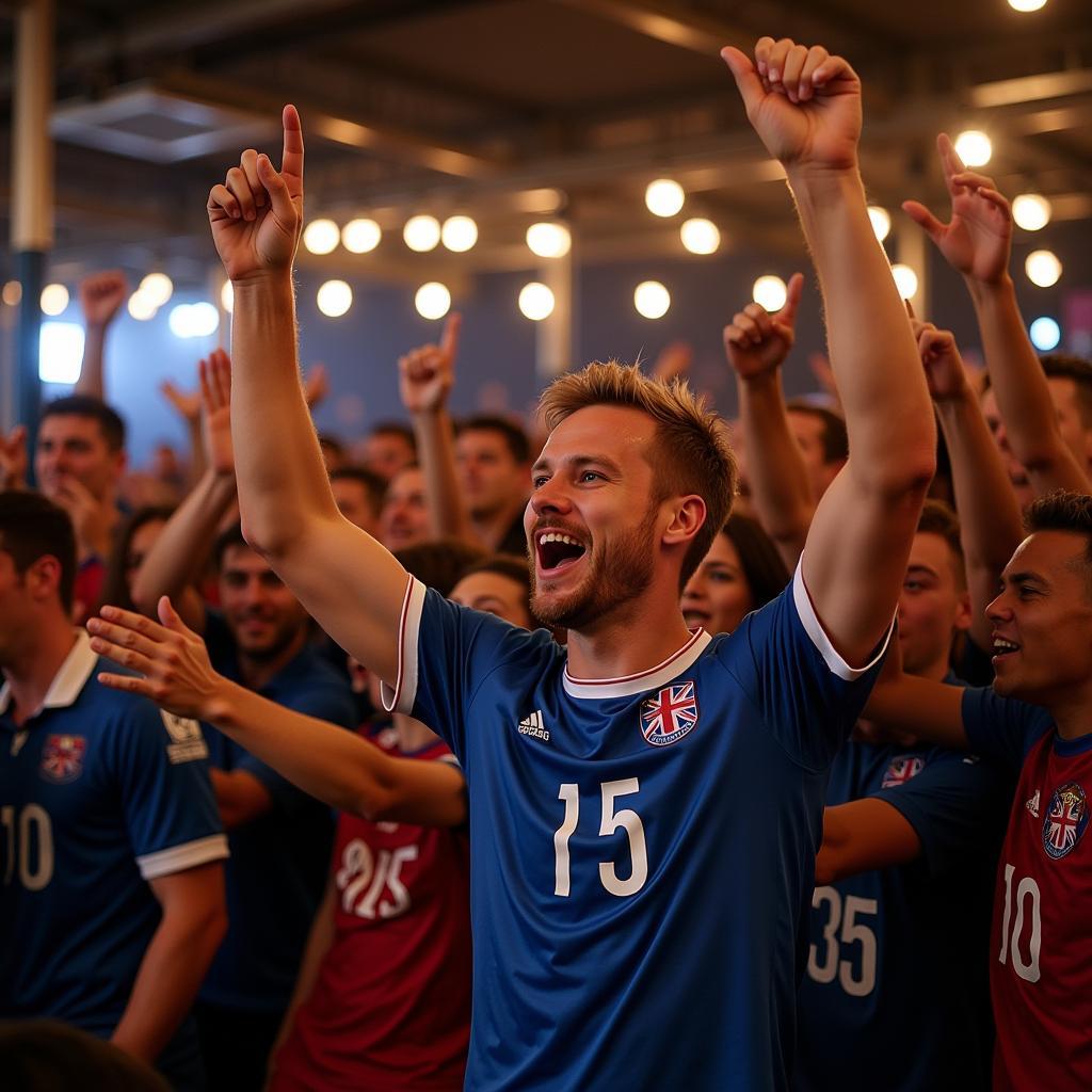 UK fans celebrating Erling Haaland