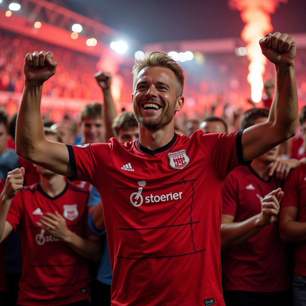 Haaland and Union Berlin Fans Celebrating