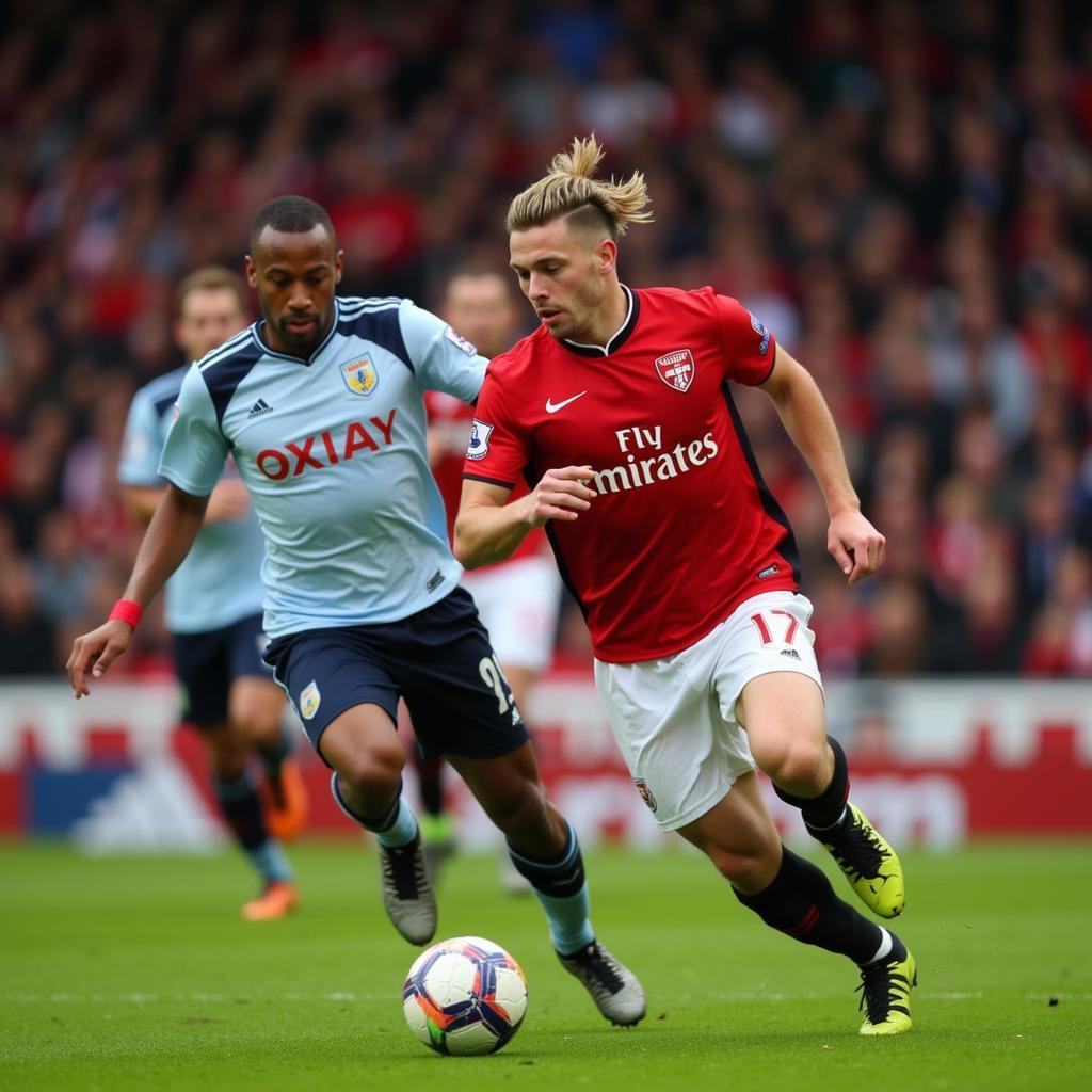 Haaland utilizing his speed against Nottingham Forest