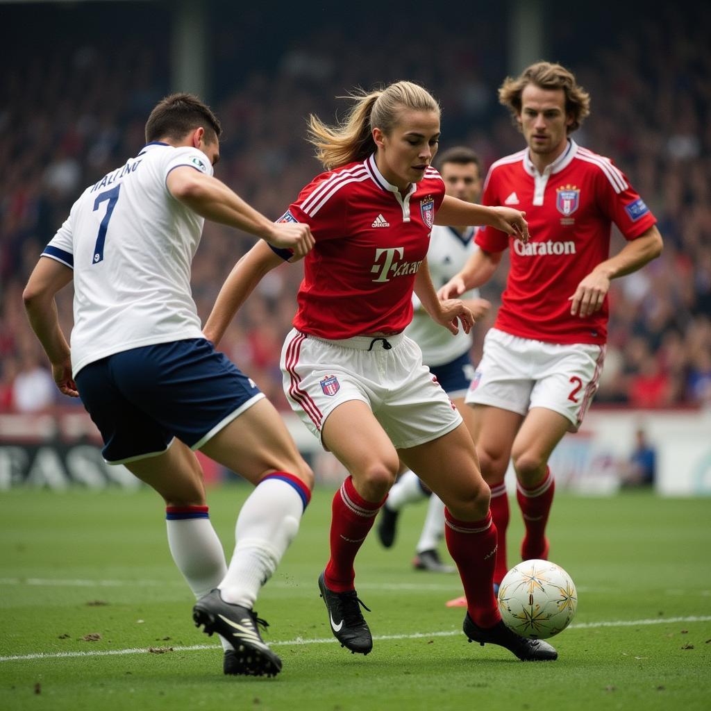 Haaland battling defenders