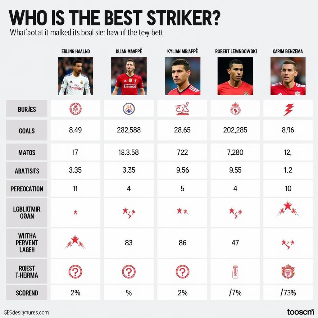 Haaland compared to Mbappé, Lewandowski and Benzema