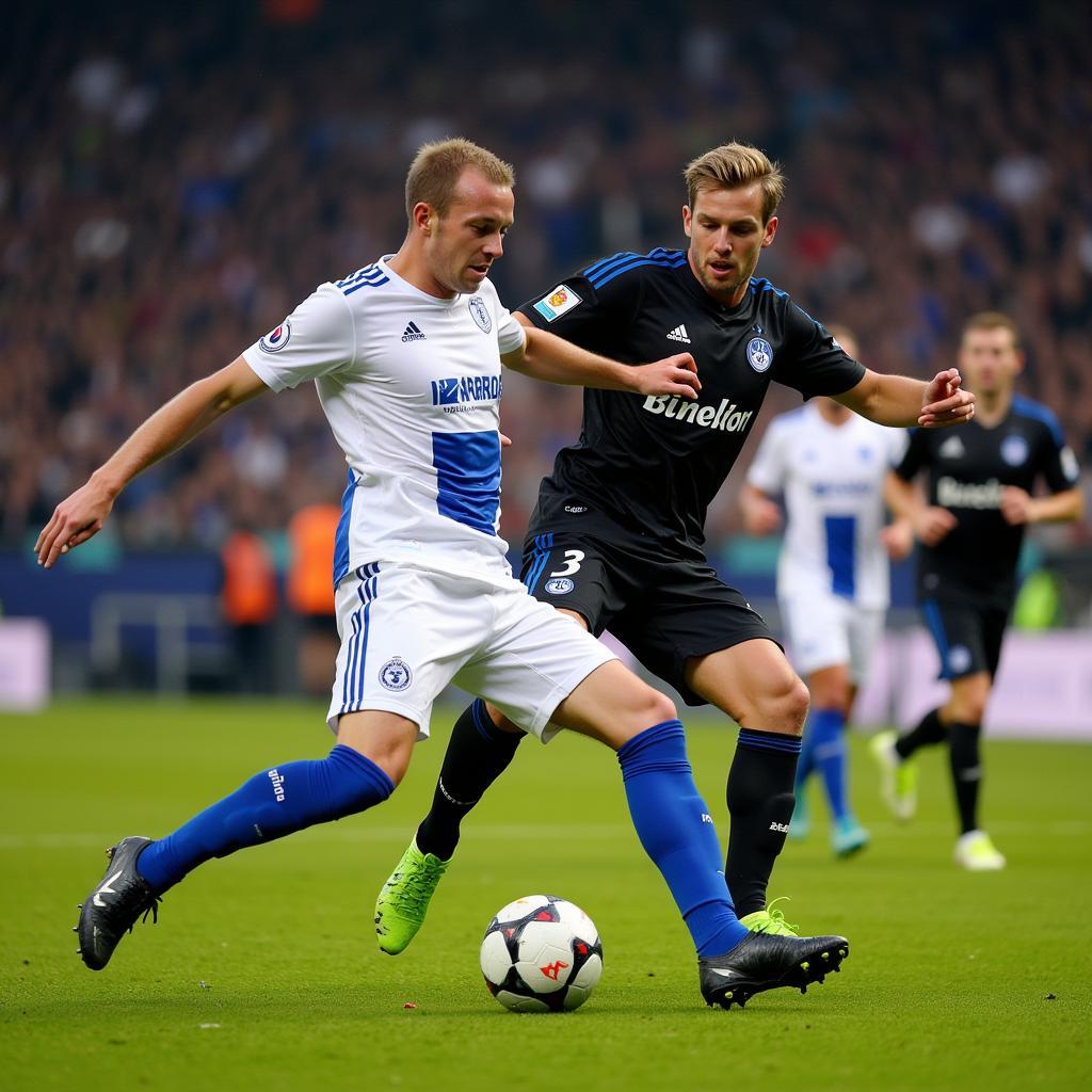 Haaland facing Schalke defenders