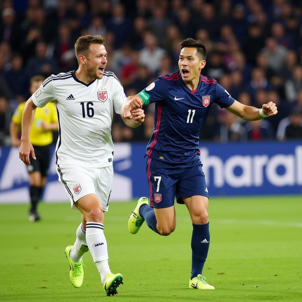 Haaland and Son celebrating goals