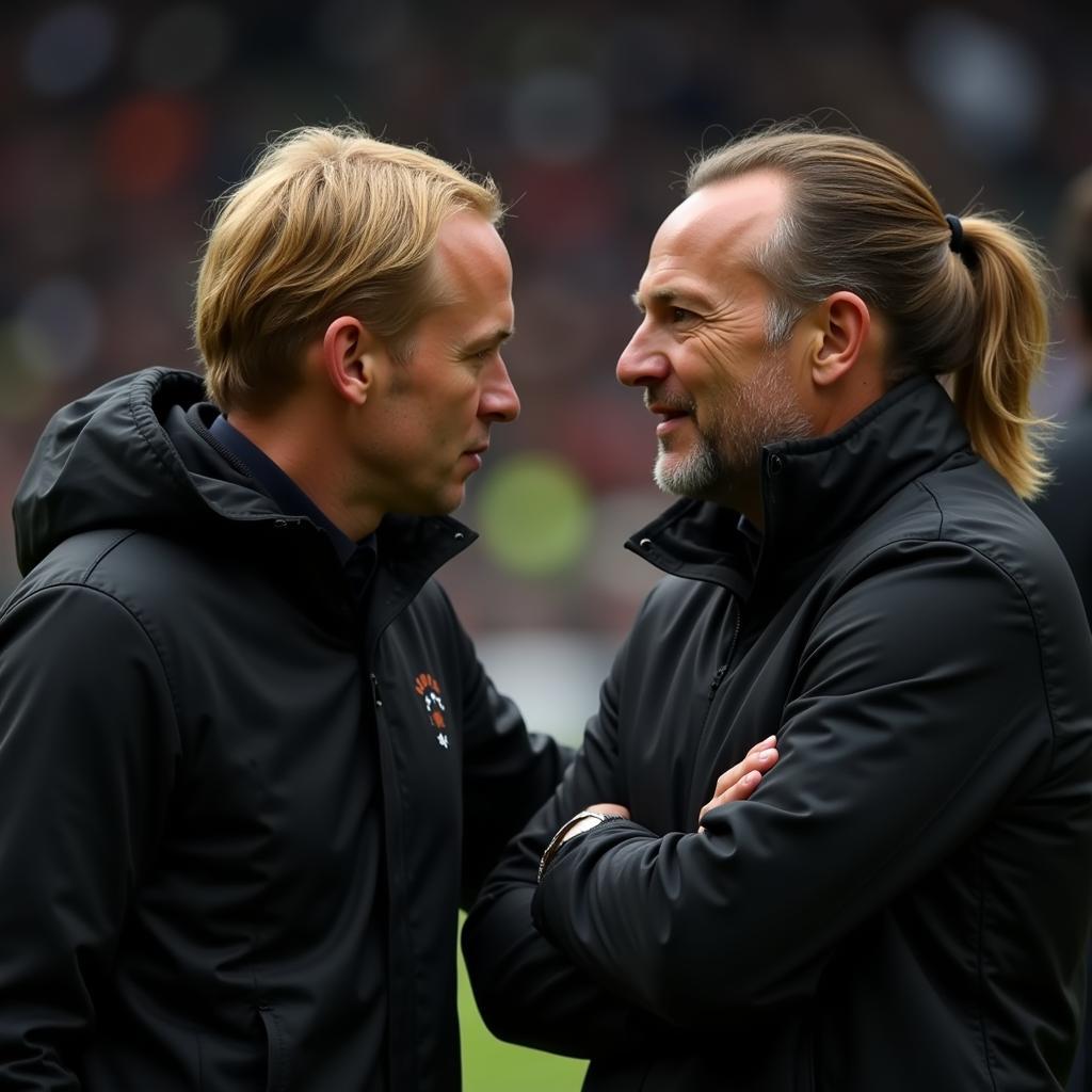 Haaland and Watzke discussing game strategy