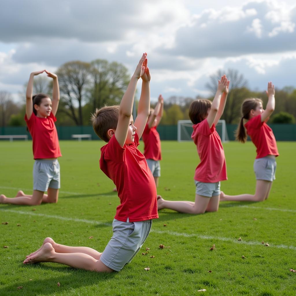 Children practicing the zen celebration